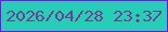 文字の大きさ：2、枠の色：9700f1、背景の色：24cfb5、文字の色：743c97 無料ブログパーツのブログ時計