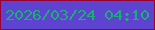 文字の大きさ：1、枠の色：970232、背景の色：5d43cf、文字の色：18b172 無料ブログパーツのブログ時計