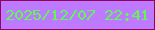 文字の大きさ：4、枠の色：97025e、背景の色：bd79ff、文字の色：5ffa4f 無料ブログパーツのブログ時計