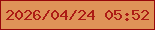文字の大きさ：3、枠の色：97070b、背景の色：df9358、文字の色：ad1c15 無料ブログパーツのブログ時計