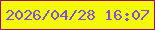 文字の大きさ：2、枠の色：970876、背景の色：f4fa05、文字の色：7e52d4 無料ブログパーツのブログ時計