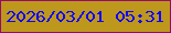 文字の大きさ：2、枠の色：97096c、背景の色：be981c、文字の色：1004ff 無料ブログパーツのブログ時計