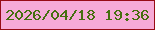文字の大きさ：2、枠の色：970b15、背景の色：f6aad7、文字の色：456f0f 無料ブログパーツのブログ時計
