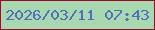 文字の大きさ：3、枠の色：970b2c、背景の色：a7d8af、文字の色：566eb9 無料ブログパーツのブログ時計