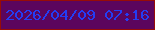 文字の大きさ：1、枠の色：970c06、背景の色：5b055d、文字の色：243df4 無料ブログパーツのブログ時計
