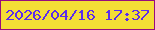 文字の大きさ：4、枠の色：970c7e、背景の色：f4de35、文字の色：5b2cec 無料ブログパーツのブログ時計