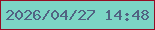 文字の大きさ：1、枠の色：970d23、背景の色：7cd5c5、文字の色：516383 無料ブログパーツのブログ時計