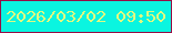 文字の大きさ：4、枠の色：970e46、背景の色：0af5e0、文字の色：dff980 無料ブログパーツのブログ時計