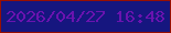 文字の大きさ：4、枠の色：970f03、背景の色：16167f、文字の色：6a13af 無料ブログパーツのブログ時計