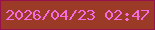 文字の大きさ：3、枠の色：97124d、背景の色：9b3a26、文字の色：f56ae1 無料ブログパーツのブログ時計
