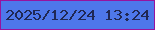 文字の大きさ：1、枠の色：97139e、背景の色：4e77ea、文字の色：202854 無料ブログパーツのブログ時計