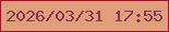 文字の大きさ：3、枠の色：971722、背景の色：e29d7a、文字の色：813851 無料ブログパーツのブログ時計