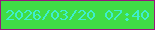 文字の大きさ：3、枠の色：97177d、背景の色：40dd46、文字の色：3eedcf 無料ブログパーツのブログ時計