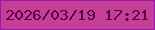 文字の大きさ：5、枠の色：9717af、背景の色：c53f96、文字の色：5a0346 無料ブログパーツのブログ時計