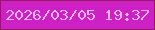 文字の大きさ：4、枠の色：971964、背景の色：ce21c5、文字の色：eeb4ee 無料ブログパーツのブログ時計