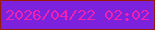文字の大きさ：5、枠の色：971b06、背景の色：7d22dc、文字の色：ed22b1 無料ブログパーツのブログ時計