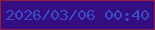 文字の大きさ：5、枠の色：971d43、背景の色：340d80、文字の色：3a4cc7 無料ブログパーツのブログ時計