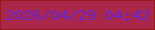 文字の大きさ：2、枠の色：971e16、背景の色：ab2749、文字の色：6923d2 無料ブログパーツのブログ時計