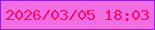 文字の大きさ：4、枠の色：971ed3、背景の色：f26ce2、文字の色：fa086d 無料ブログパーツのブログ時計
