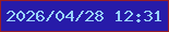 文字の大きさ：3、枠の色：971f25、背景の色：271ba9、文字の色：9ad3f9 無料ブログパーツのブログ時計