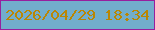 文字の大きさ：1、枠の色：971f9e、背景の色：72adcc、文字の色：ba8604 無料ブログパーツのブログ時計
