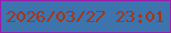 文字の大きさ：1、枠の色：971fad、背景の色：3d74ae、文字の色：ab330d 無料ブログパーツのブログ時計