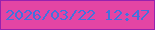 文字の大きさ：5、枠の色：9721ae、背景の色：e345a4、文字の色：4272dd 無料ブログパーツのブログ時計