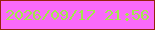 文字の大きさ：5、枠の色：97220e、背景の色：fa6af9、文字の色：a1e94a 無料ブログパーツのブログ時計
