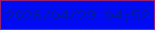 文字の大きさ：4、枠の色：97226e、背景の色：000bf4、文字の色：0217a3 無料ブログパーツのブログ時計