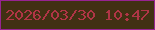 文字の大きさ：5、枠の色：972391、背景の色：413013、文字の色：b03546 無料ブログパーツのブログ時計