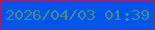 文字の大きさ：1、枠の色：972576、背景の色：0155e7、文字の色：4b8997 無料ブログパーツのブログ時計