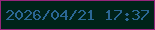 文字の大きさ：3、枠の色：97257b、背景の色：002319、文字の色：2b6794 無料ブログパーツのブログ時計