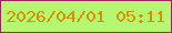 文字の大きさ：3、枠の色：97275a、背景の色：b5f771、文字の色：d59205 無料ブログパーツのブログ時計