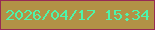 文字の大きさ：2、枠の色：972a55、背景の色：b29246、文字の色：4df5ab 無料ブログパーツのブログ時計