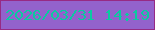 文字の大きさ：1、枠の色：972a84、背景の色：9362cc、文字の色：0acaa0 無料ブログパーツのブログ時計
