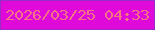文字の大きさ：5、枠の色：972cc6、背景の色：df0ad9、文字の色：f87384 無料ブログパーツのブログ時計