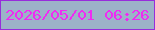 文字の大きさ：4、枠の色：972ddb、背景の色：9cb2c8、文字の色：ef2bf2 無料ブログパーツのブログ時計