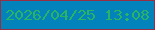 文字の大きさ：1、枠の色：972e43、背景の色：0383bb、文字の色：2ab365 無料ブログパーツのブログ時計