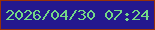 文字の大きさ：3、枠の色：973108、背景の色：24188e、文字の色：73d787 無料ブログパーツのブログ時計