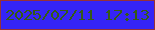 文字の大きさ：2、枠の色：973137、背景の色：3524f6、文字の色：355a15 無料ブログパーツのブログ時計