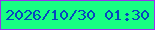 文字の大きさ：4、枠の色：9733ee、背景の色：17ff83、文字の色：0645c0 無料ブログパーツのブログ時計