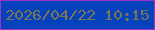 文字の大きさ：2、枠の色：9734c8、背景の色：0642bd、文字の色：7a7653 無料ブログパーツのブログ時計
