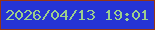 文字の大きさ：4、枠の色：973513、背景の色：2634d5、文字の色：9cce8d 無料ブログパーツのブログ時計
