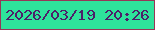 文字の大きさ：2、枠の色：973657、背景の色：2ee39b、文字の色：4d1f69 無料ブログパーツのブログ時計