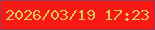 文字の大きさ：3、枠の色：973956、背景の色：f81914、文字の色：d6c85a 無料ブログパーツのブログ時計