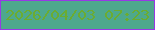 文字の大きさ：1、枠の色：9739e5、背景の色：4ea88d、文字の色：6bac31 無料ブログパーツのブログ時計