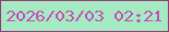 文字の大きさ：1、枠の色：973a75、背景の色：a4ebc4、文字の色：c94cb5 無料ブログパーツのブログ時計