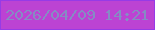 文字の大きさ：1、枠の色：973be6、背景の色：bc43d3、文字の色：868bc4 無料ブログパーツのブログ時計