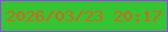 文字の大きさ：2、枠の色：973ff9、背景の色：35c432、文字の色：db6024 無料ブログパーツのブログ時計