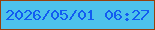 文字の大きさ：2、枠の色：97400b、背景の色：4dc2eb、文字の色：125cf1 無料ブログパーツのブログ時計